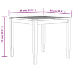 Juego de comedor para jardín 5 piezas madera maciza de teca