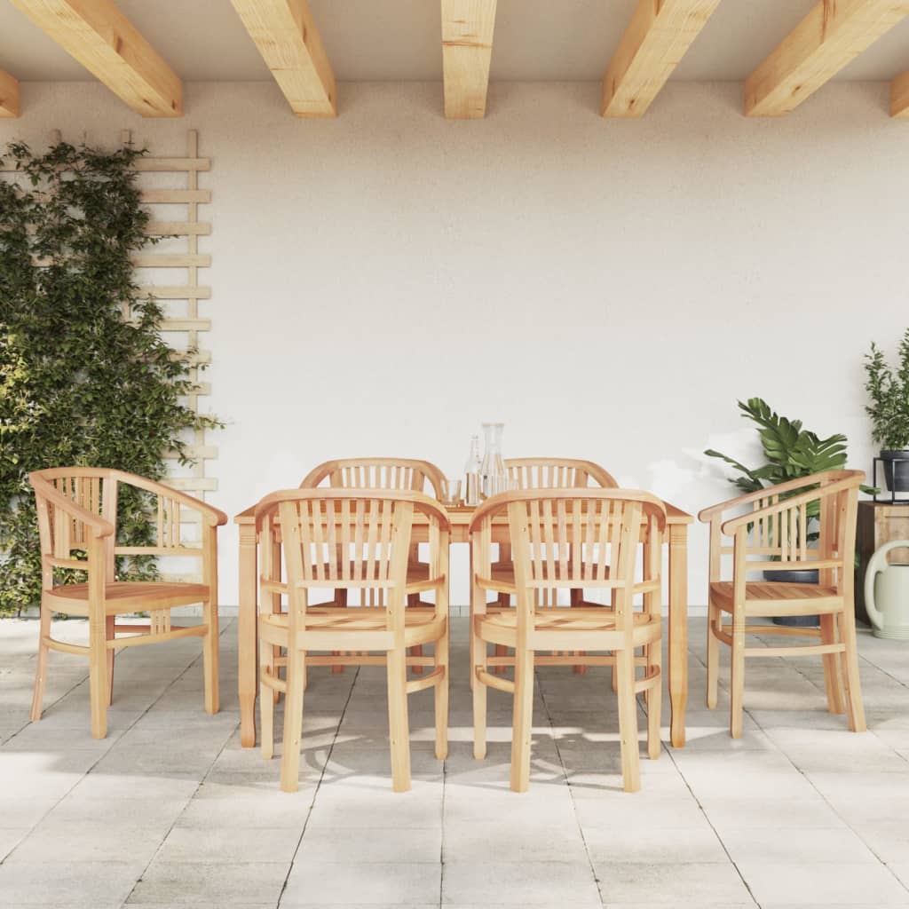 Juego de comedor de jardín 4 piezas madera maciza de teca