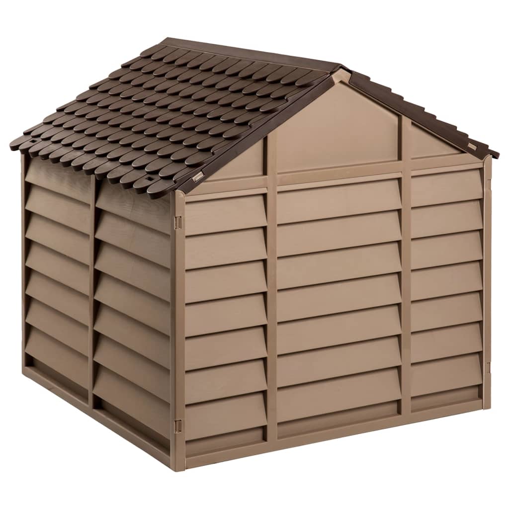 Caseta para perros polipropileno marrón 86x84x82 cm