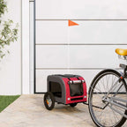 Remolque de bicicleta mascotas hierro tela Oxford rojo