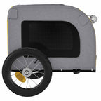 Remolque de bicicleta mascotas hierro tela Oxford amarillo gris