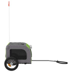 Remolque de bicicleta mascotas hierro tela Oxford verde gris