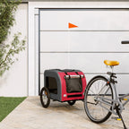 Remolque de bicicleta mascotas hierro tela Oxford rojo