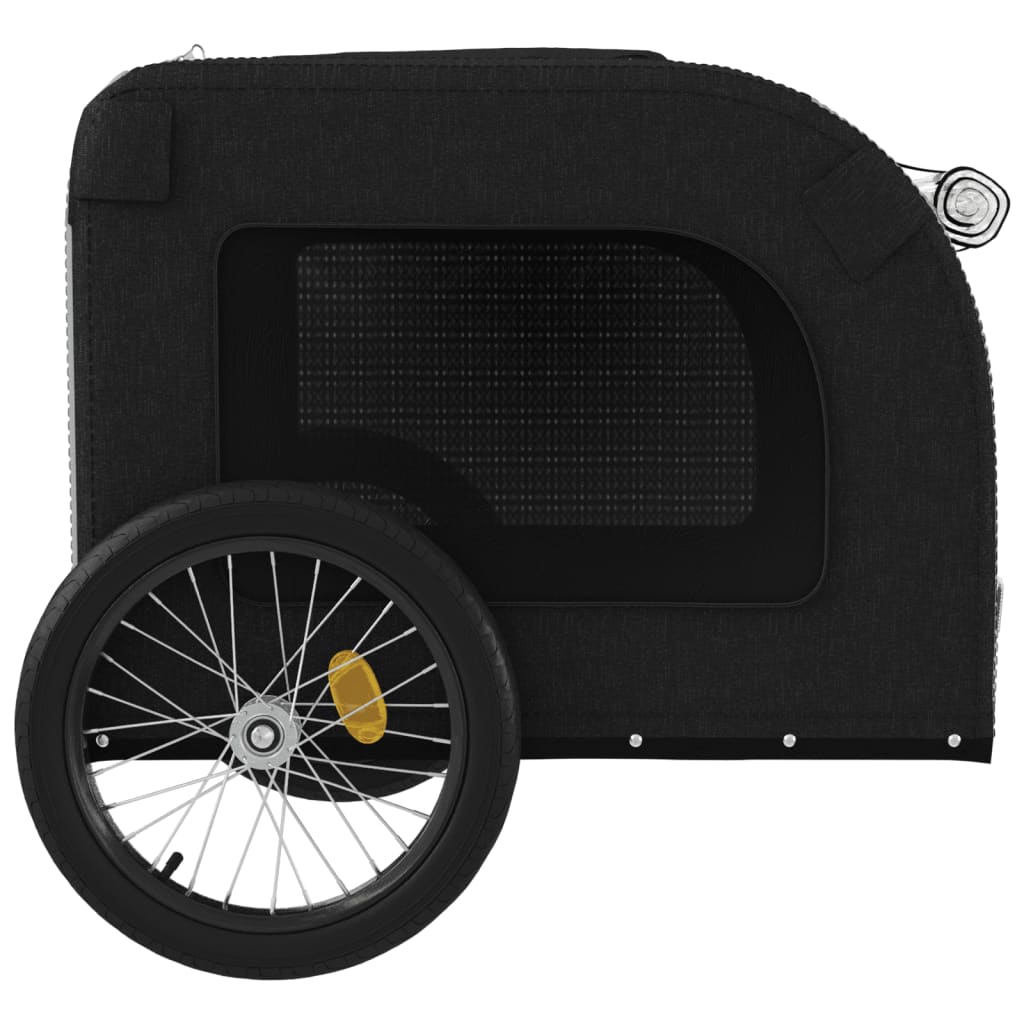 Remolque de bicicleta mascotas hierro tela Oxford gris negro