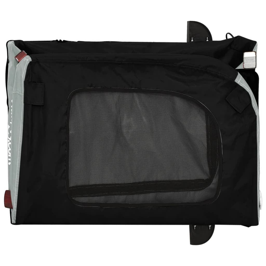 Remolque de bicicleta mascotas hierro tela Oxford gris negro
