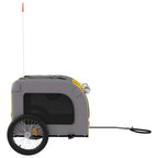 Remolque de bicicleta mascotas hierro tela Oxford amarillo gris