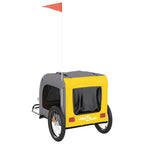 Remolque de bicicleta mascotas hierro tela Oxford amarillo gris
