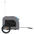 Remolque de bicicleta mascotas hierro tela Oxford azul gris