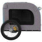 Remolque de bicicleta mascotas hierro tela Oxford azul gris