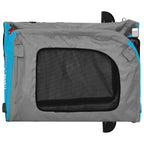 Remolque de bicicleta mascotas hierro tela Oxford azul gris