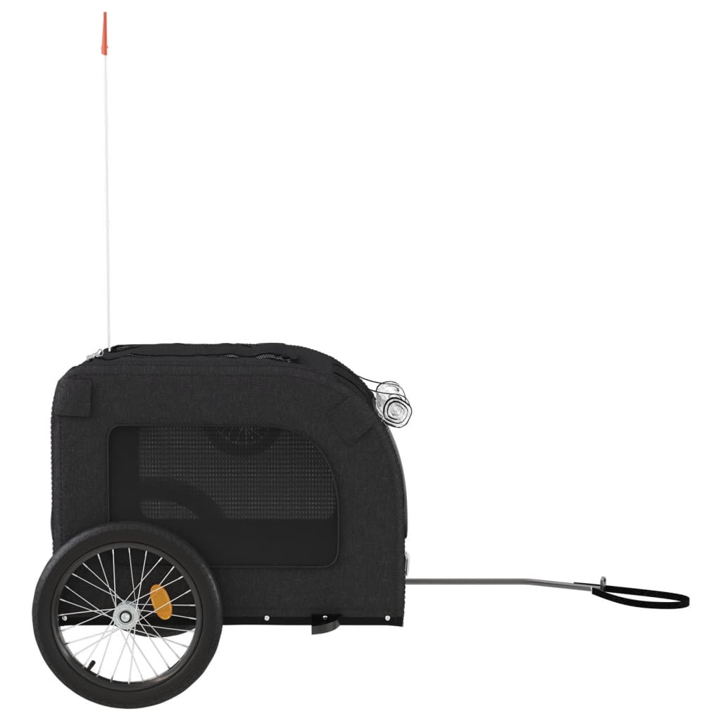 Remolque de bicicleta mascotas hierro tela Oxford negro