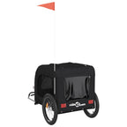 Remolque de bicicleta mascotas hierro tela Oxford negro