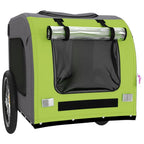 Remolque de bicicleta mascotas hierro tela Oxford verde gris
