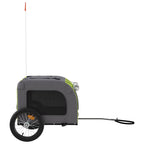 Remolque de bicicleta mascotas hierro tela Oxford verde gris