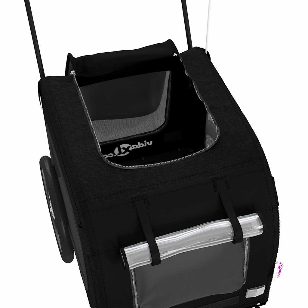 Remolque de bicicleta para mascotas Negro 125 x 53 x 54 cm