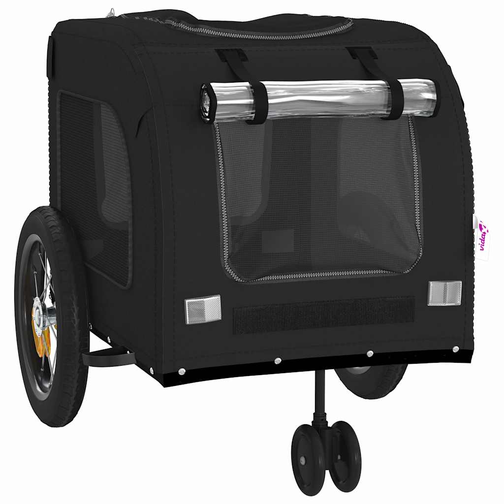 Remolque de bicicleta para mascotas Negro 125 x 53 x 54 cm