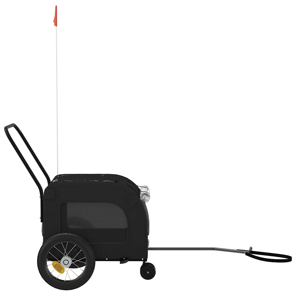 Remolque de bicicleta para mascotas Negro 125 x 53 x 54 cm