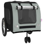 Remolque bicicleta para mascotas hierro tela Oxford negro gris