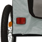 Remolque bicicleta para mascotas hierro tela Oxford negro gris