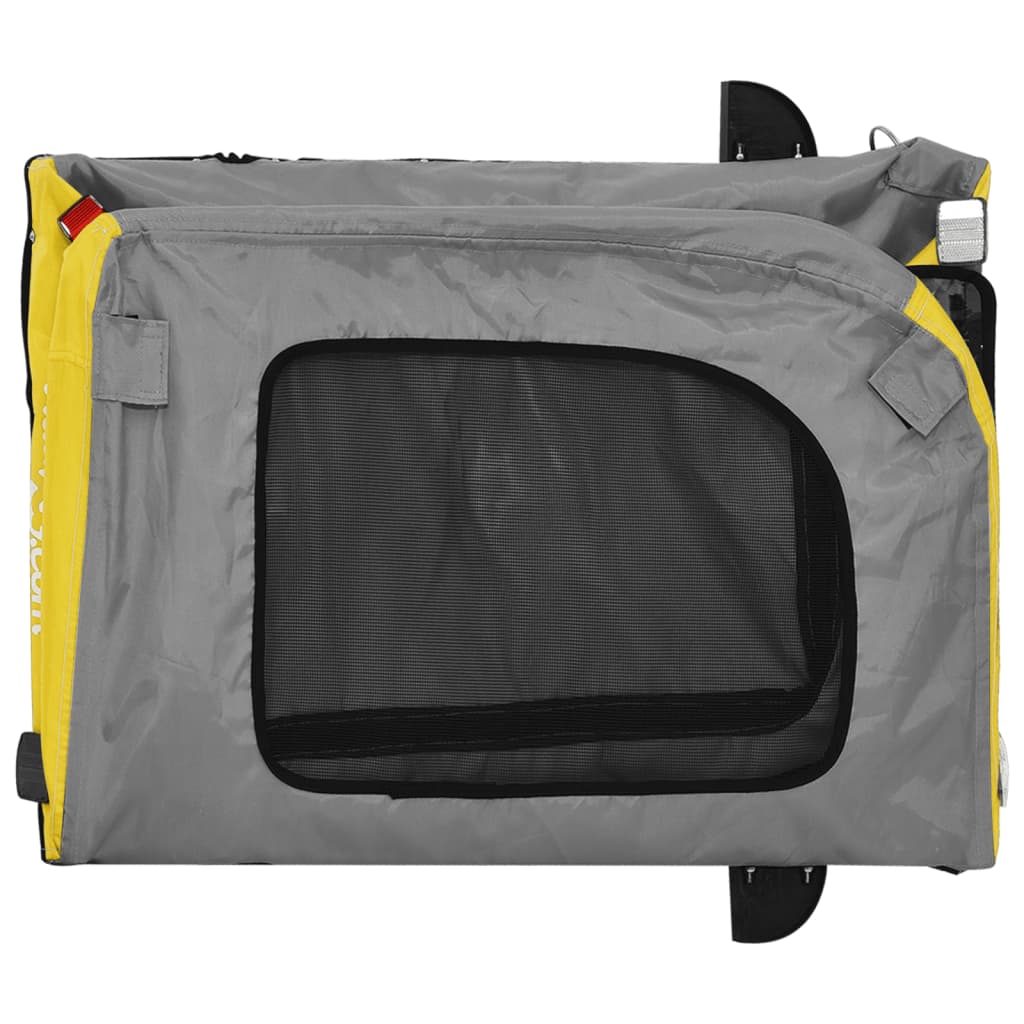 Remolque de bicicleta mascotas hierro tela Oxford amarillo gris