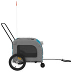 Remolque de bicicleta mascotas hierro tela Oxford azul gris