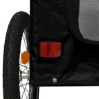 Remolque de bicicleta mascotas hierro tela Oxford negro