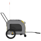 Remolque de bicicleta mascotas hierro tela Oxford amarillo gris