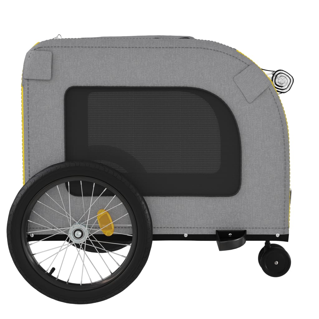 Remolque de bicicleta mascotas hierro tela Oxford amarillo gris