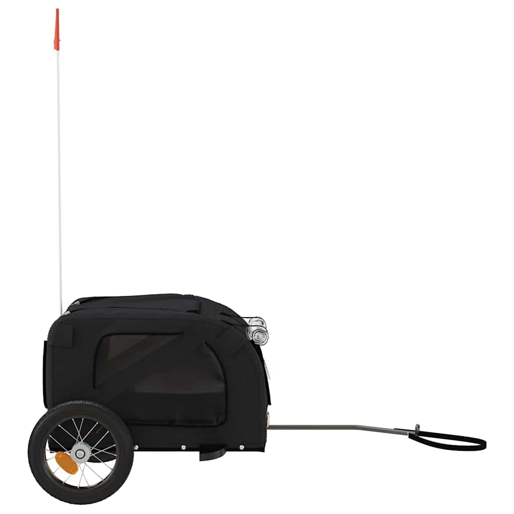 Remolque de bicicleta mascotas hierro tela Oxford negro