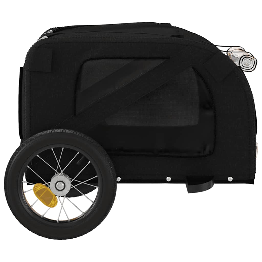 Remolque de bicicleta mascotas hierro tela Oxford negro