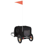 Remolque de bicicleta mascotas hierro tela Oxford negro