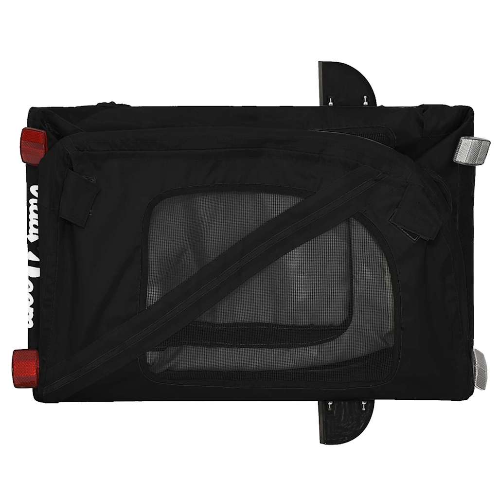Remolque de bicicleta mascotas hierro tela Oxford negro