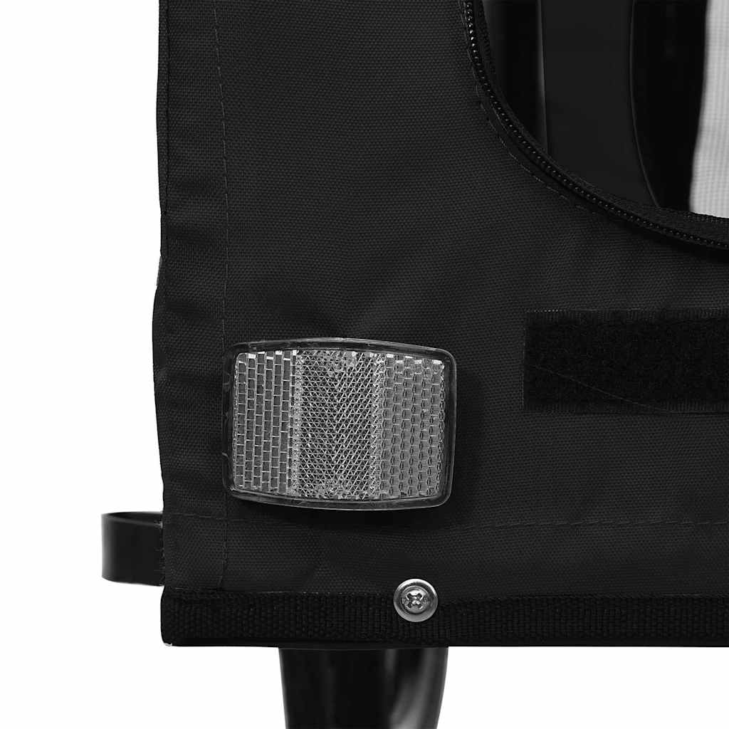 Remolque de bicicleta mascotas hierro tela Oxford negro