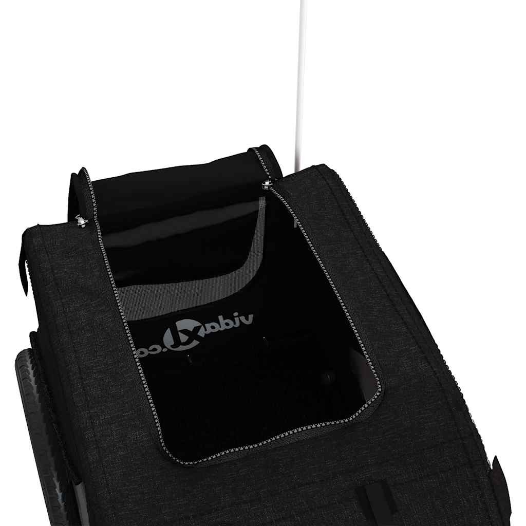 Remolque de bicicleta mascotas hierro tela Oxford negro