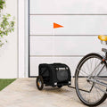 Remolque de bicicleta mascotas hierro tela Oxford negro