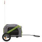 Remolque de bicicleta mascotas hierro tela Oxford verde gris