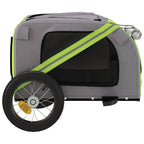 Remolque de bicicleta mascotas hierro tela Oxford verde gris