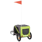 Remolque de bicicleta mascotas hierro tela Oxford verde gris