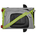 Remolque de bicicleta mascotas hierro tela Oxford verde gris
