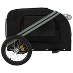Remolque bicicleta para mascotas hierro tela Oxford negro gris
