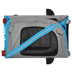 Remolque de bicicleta mascotas hierro tela Oxford azul gris
