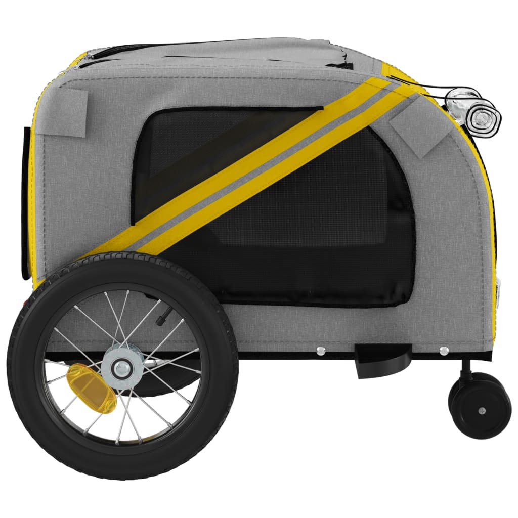 Remolque bicicleta mascotas hierro tela Oxford amarillo negro