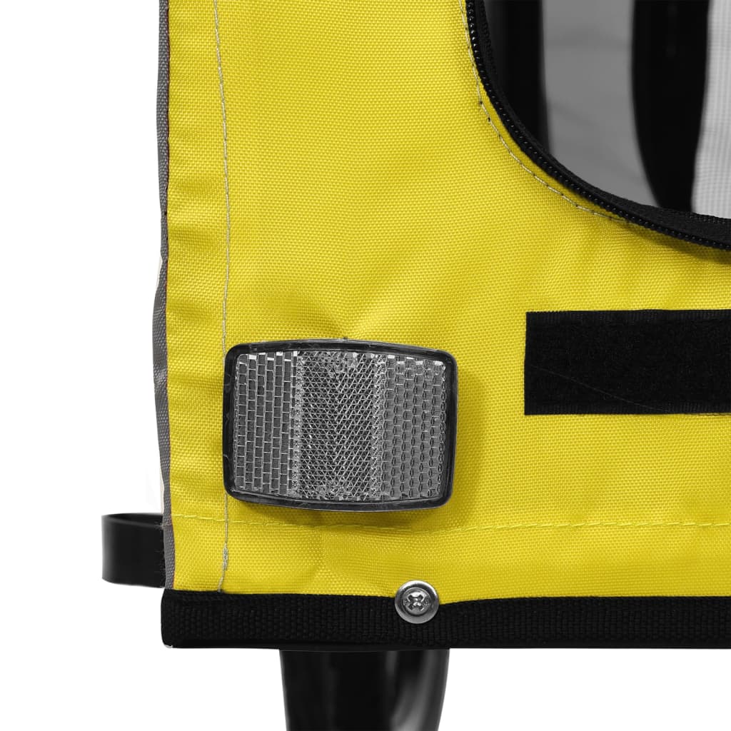 Remolque bicicleta mascotas hierro tela Oxford amarillo negro