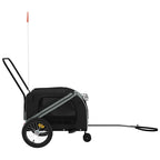Remolque de bicicleta mascotas hierro tela Oxford gris negro