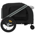 Remolque de bicicleta mascotas hierro tela Oxford gris negro
