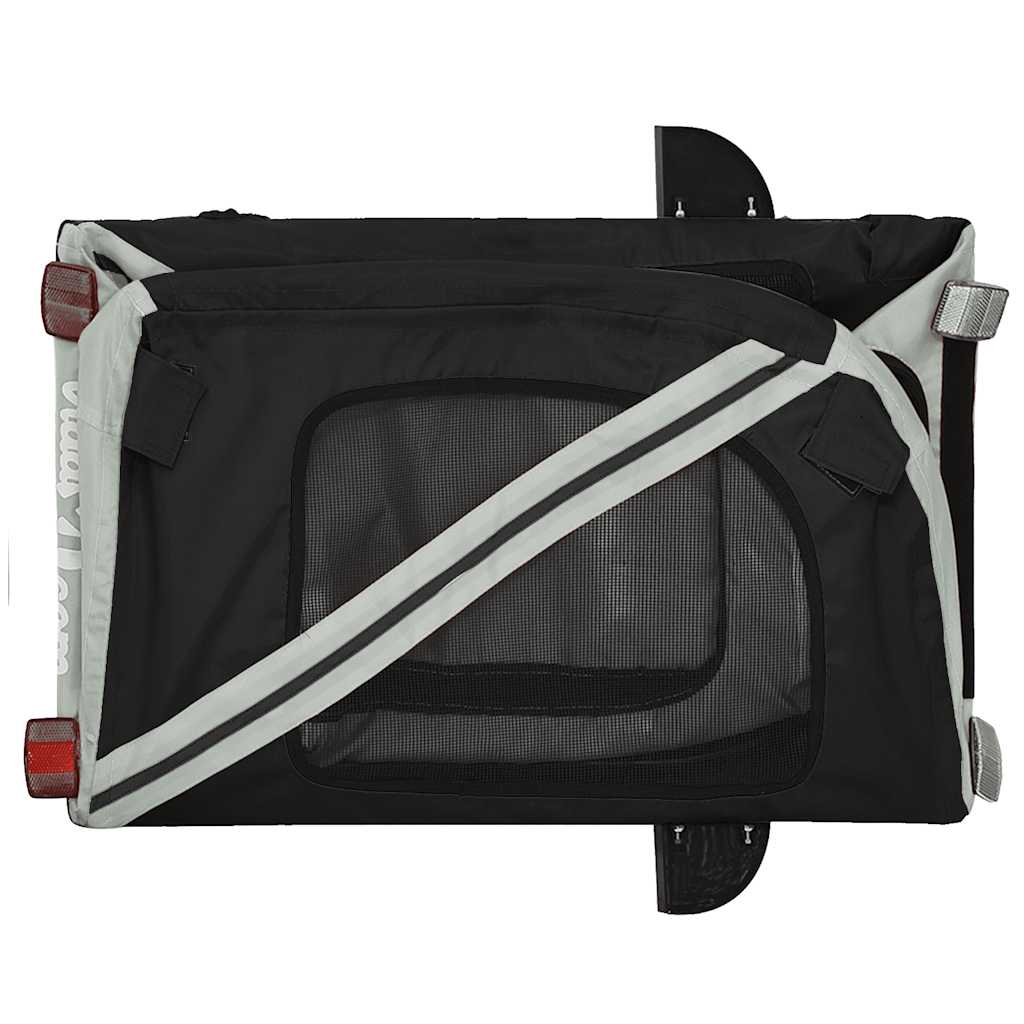 Remolque de bicicleta mascotas hierro tela Oxford gris negro