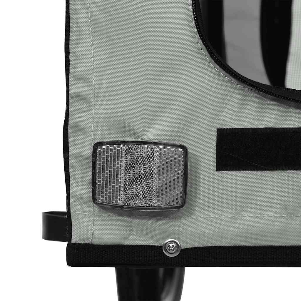 Remolque de bicicleta mascotas hierro tela Oxford gris negro
