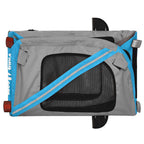 Remolque de bicicleta mascotas hierro tela Oxford azul gris