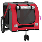 Remolque de bicicleta mascotas hierro tela Oxford rojo gris