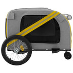 Remolque de bicicleta mascotas hierro tela Oxford amarillo gris
